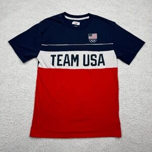 Team USA Olympic T-Shirt Red White Blue Youth Boys Size Large‎ 14/16